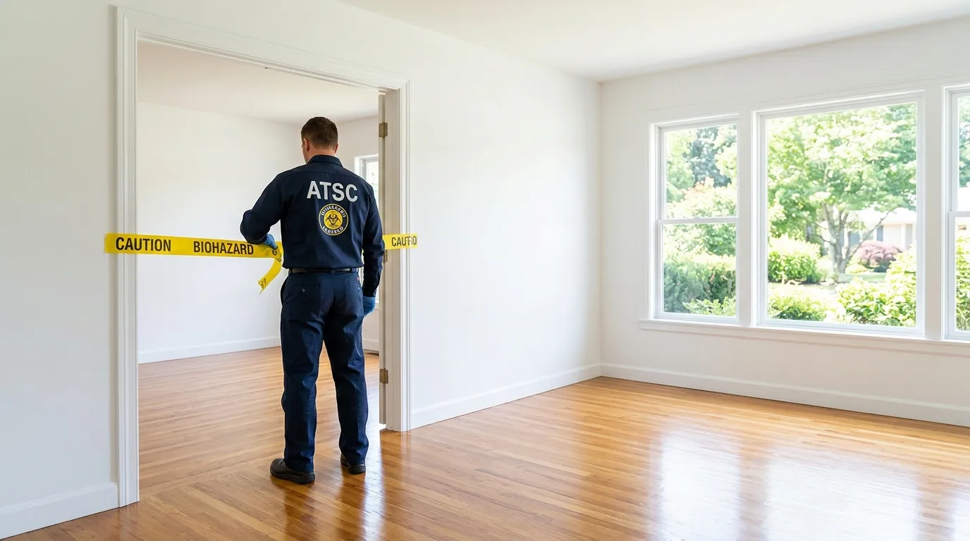 Certified biohazard cleanup crew performing Decomposition Cleanup in Mount Sinai